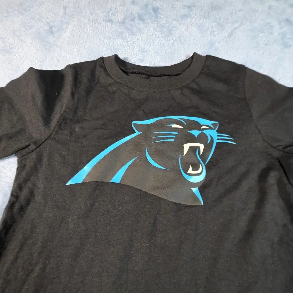 Carolina Panthers Toddler 3T Shirt Lot of 2 NFL Black Graphic Tees NWT